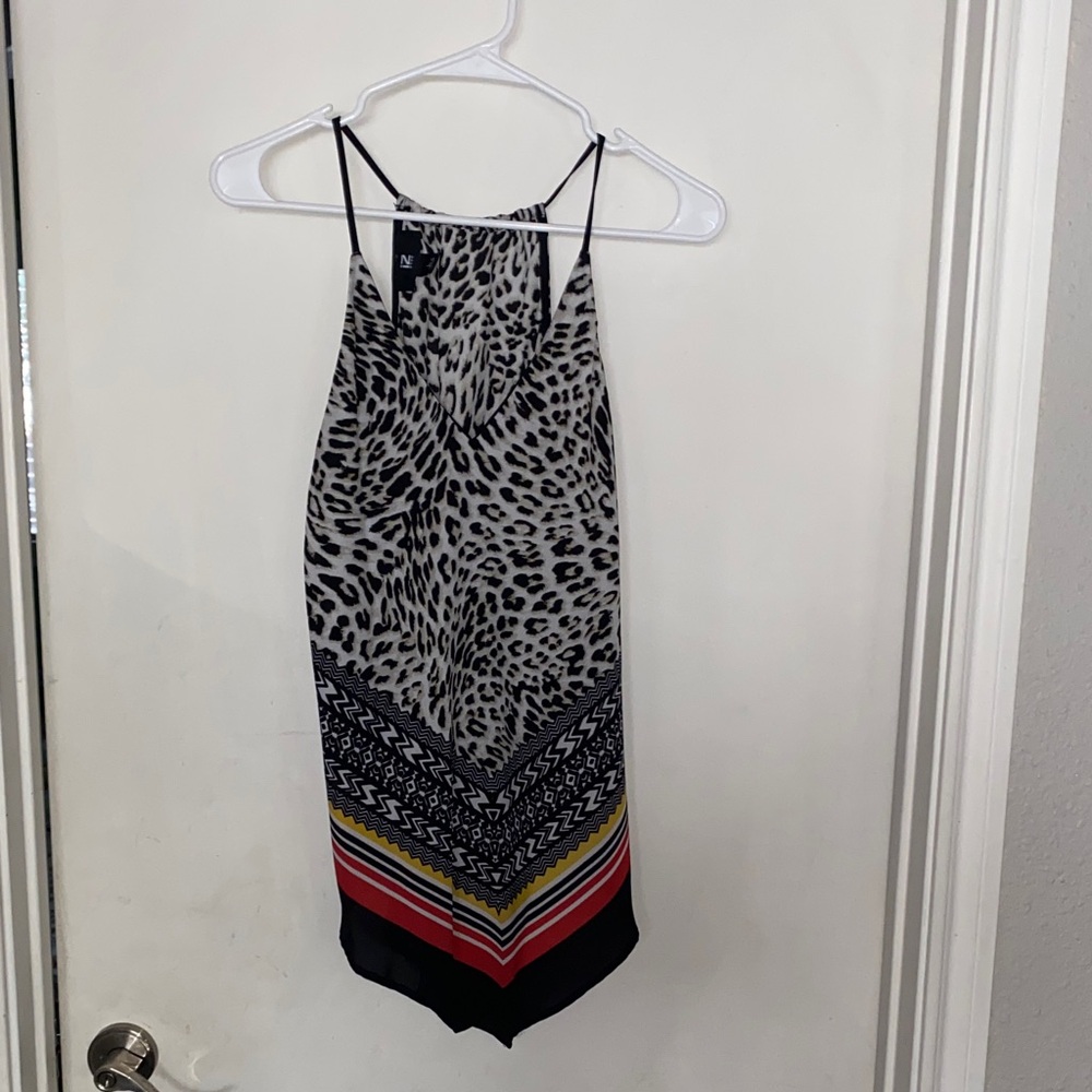 Iz Byer Animal Print Halter Top